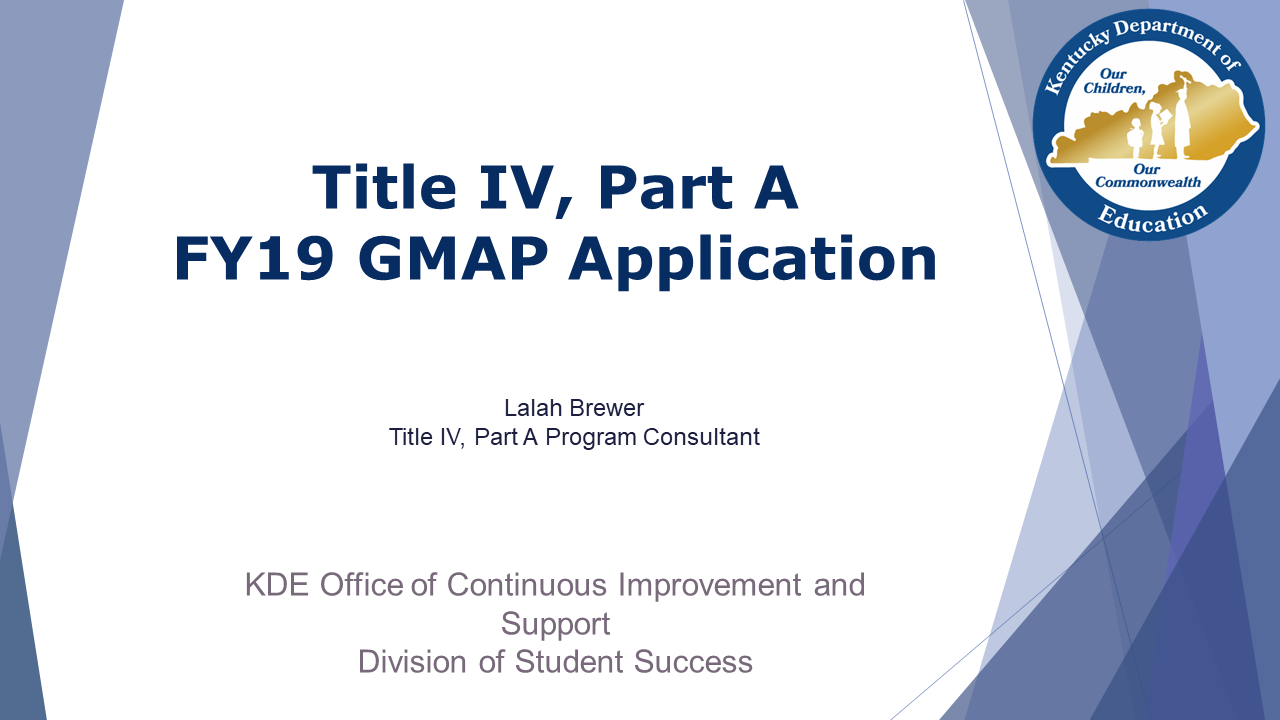 Title IV Part A FY19 GMAP Application