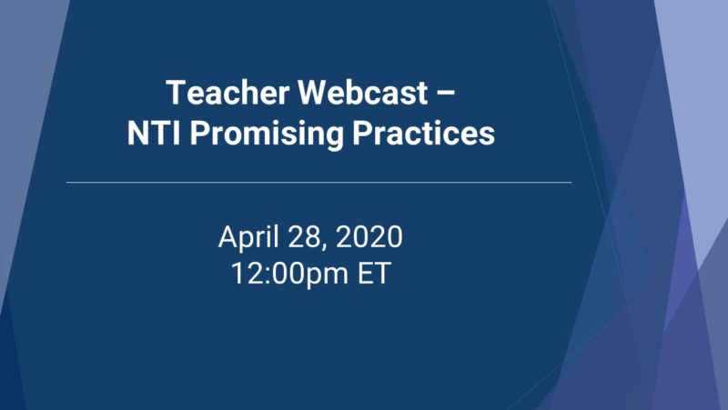 Teacher NTI Promise Practice April 28 Intro