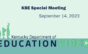 KBE Special Meeting - September 14, 2023